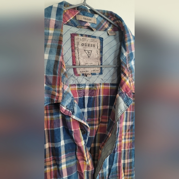 GUESS Men's Dillon Slim Fit Button Down Shirt - Picture 2 of 9